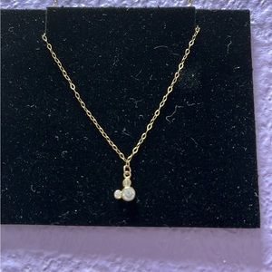14k yellow gold Mickey Mouse icon necklace